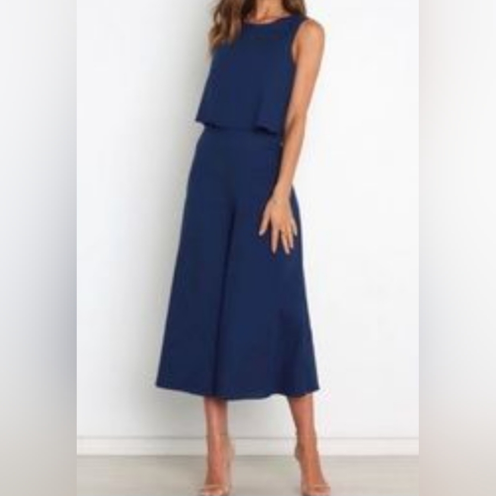 MVN the Label Romper. Cropped. Navy Blue.